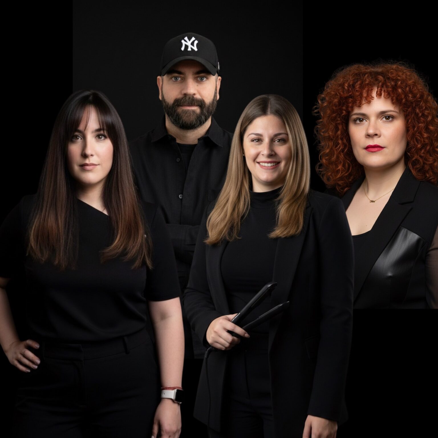 Retrato colectivo del equipo de La Urbana vestido de negro